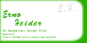 erno heider business card